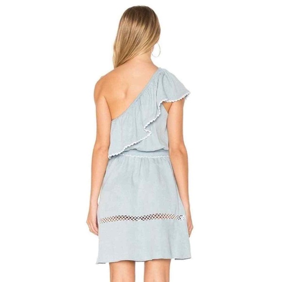 Saylor Haney One Shoulder Ruffle Lace Mini Dress, XS - Picture 3 of 9